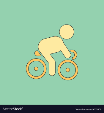 Cyclist on bicycle riding bicycle outdoors at vector image Cyclist on bicycle riding bicycle outdoors at vector image