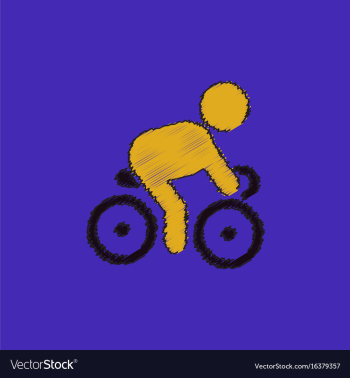 Cyclist on bicycle riding bicycle outdoors at vector image Cyclist on bicycle riding bicycle outdoors at vector image