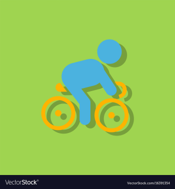 Cyclist on bicycle riding bicycle outdoors at vector image Cyclist on bicycle riding bicycle outdoors at vector image