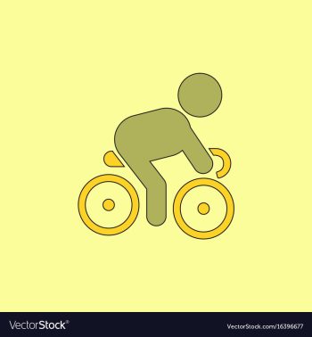 Cyclist on bicycle riding bicycle outdoors at vector image Cyclist on bicycle riding bicycle outdoors at vector image