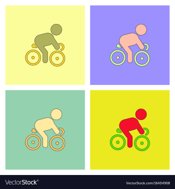 Cyclist on bicycle riding bicycle outdoors at vector image Cyclist on bicycle riding bicycle outdoors at vector image