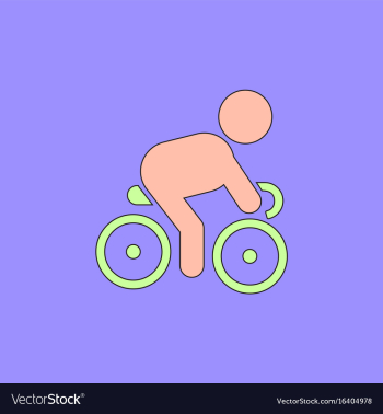 Cyclist on bicycle riding bicycle outdoors at vector image Cyclist on bicycle riding bicycle outdoors at vector image