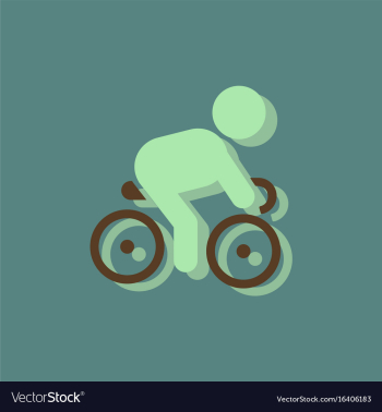 Cyclist on bicycle riding bicycle outdoors at vector image Cyclist on bicycle riding bicycle outdoors at vector image