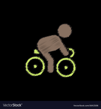 Cyclist on bicycle riding bicycle outdoors at vector image Cyclist on bicycle riding bicycle outdoors at vector image