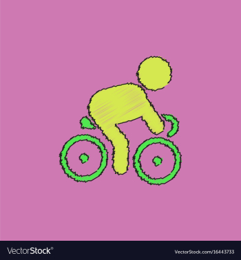 Cyclist on bicycle riding bicycle outdoors at vector image Cyclist on bicycle riding bicycle outdoors at vector image