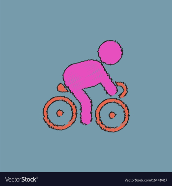 Cyclist on bicycle riding bicycle outdoors at vector image Cyclist on bicycle riding bicycle outdoors at vector image