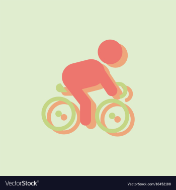 Cyclist on bicycle riding bicycle outdoors at vector image Cyclist on bicycle riding bicycle outdoors at vector image