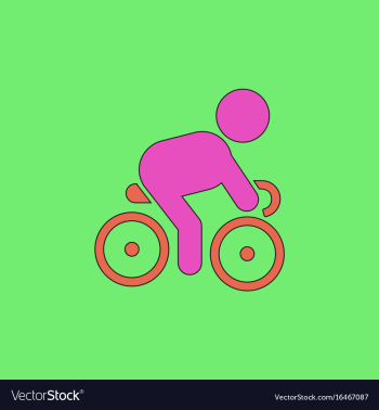 Cyclist on bicycle riding bicycle outdoors at vector image Cyclist on bicycle riding bicycle outdoors at vector image