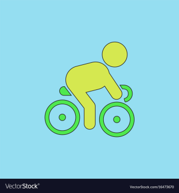 Cyclist on bicycle riding bicycle outdoors at vector image Cyclist on bicycle riding bicycle outdoors at vector image