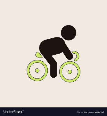 Cyclist on bicycle riding bicycle outdoors at vector image Cyclist on bicycle riding bicycle outdoors at vector image