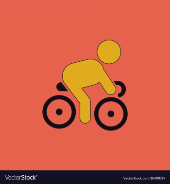 Cyclist on bicycle riding bicycle outdoors at vector image Cyclist on bicycle riding bicycle outdoors at vector image