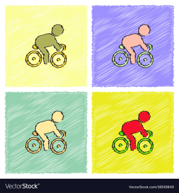 Cyclist on bicycle riding bicycle outdoors at vector image Cyclist on bicycle riding bicycle outdoors at vector image