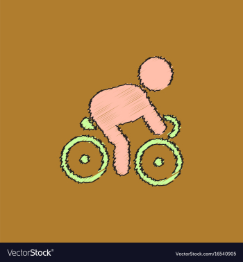 Cyclist on bicycle riding bicycle outdoors at vector image Cyclist on bicycle riding bicycle outdoors at vector image