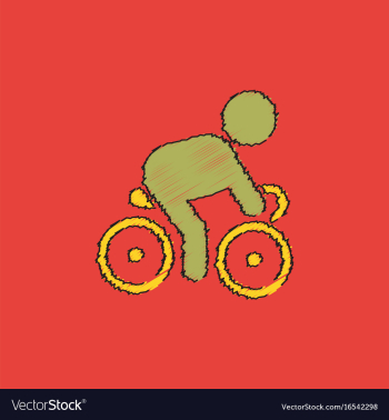 Cyclist on bicycle riding bicycle outdoors at vector image Cyclist on bicycle riding bicycle outdoors at vector image