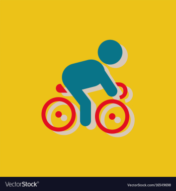 Cyclist on bicycle riding bicycle outdoors at vector image Cyclist on bicycle riding bicycle outdoors at vector image