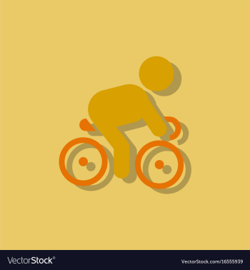 Cyclist on bicycle riding bicycle outdoors at vector image Cyclist on bicycle riding bicycle outdoors at vector image