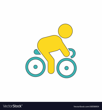 Cyclist on bicycle riding bicycle outdoors at vector image Cyclist on bicycle riding bicycle outdoors at vector image