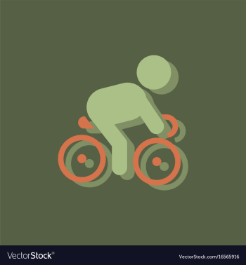 Cyclist on bicycle riding bicycle outdoors at vector image Cyclist on bicycle riding bicycle outdoors at vector image