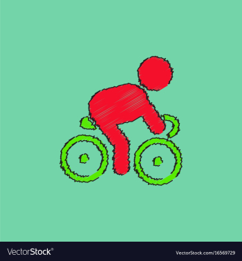 Cyclist on bicycle riding bicycle outdoors at vector image Cyclist on bicycle riding bicycle outdoors at vector image