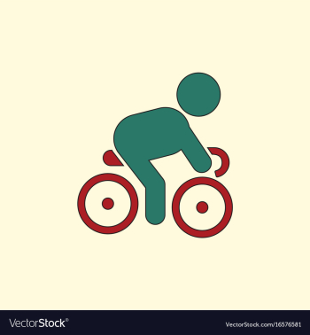Cyclist on bicycle riding bicycle outdoors at vector image Cyclist on bicycle riding bicycle outdoors at vector image