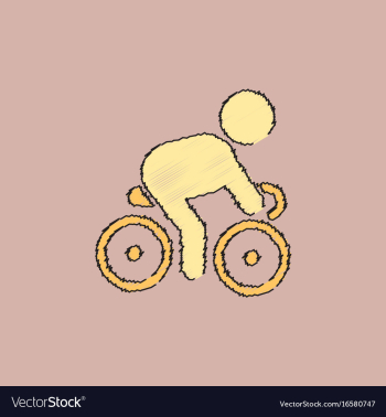 Cyclist on bicycle riding bicycle outdoors at vector image Cyclist on bicycle riding bicycle outdoors at vector image