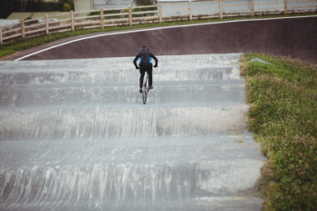 Cyclist riding bmx bike Free Photo