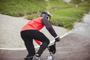 Cyclist riding bmx bike Free Photo