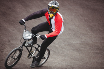 Cyclist riding bmx bike Free Photo