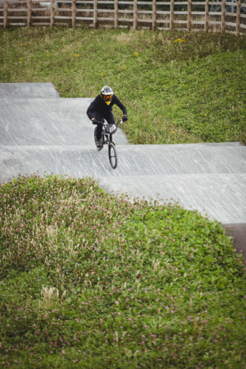 Cyclist riding bmx bike Free Photo