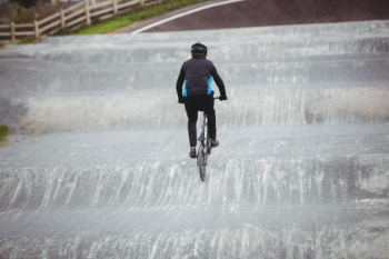 Cyclist riding bmx bike Free Photo