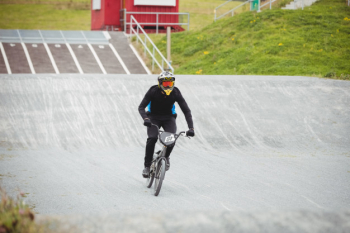 Cyclist riding bmx bike Free Photo