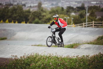 Cyclist riding bmx bike Free Photo