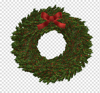 D Xmas Wreath, green and red wreath transparent background PNG clipart