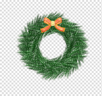 D Xmas Wreath, green wreath transparent background PNG clipart