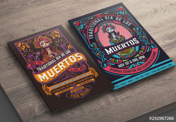 Día de los Muertos Skull Flyer Set Día de los Muertos Skull Flyer Set