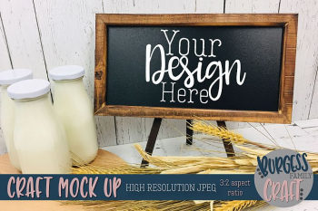 Dairy farm wood sign craft mock up |High Resolution JPG