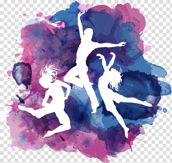 Dancing people illustration, Dance move Dance studio Art, Dancing silhouette figures transparent background PNG clipart