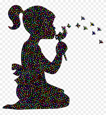 Dandelion Girl - Silhouette Girl Dandelion Girl - Silhouette Girl