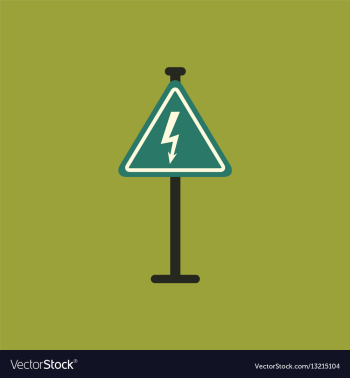 Danger high voltage road sign vector image Danger high voltage road sign vector image