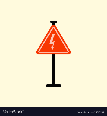 Danger high voltage road sign vector image Danger high voltage road sign vector image