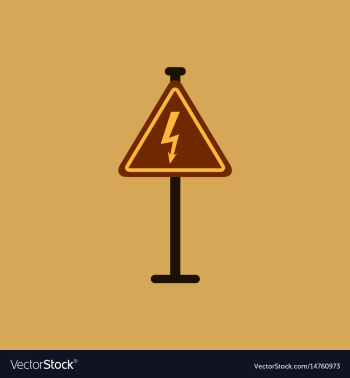 Danger high voltage road sign vector image Danger high voltage road sign vector image