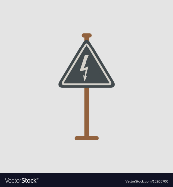 Danger high voltage road sign vector image Danger high voltage road sign vector image