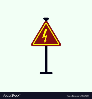 Danger high voltage road sign vector image Danger high voltage road sign vector image