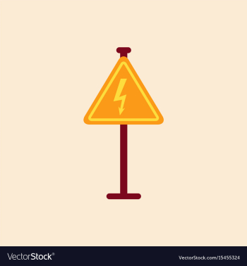 Danger high voltage road sign vector image Danger high voltage road sign vector image