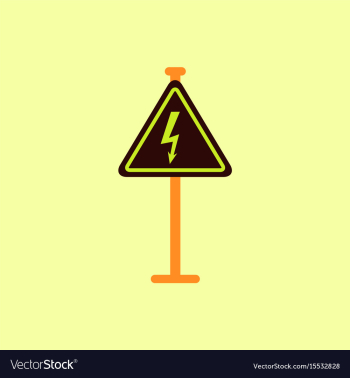 Danger high voltage road sign vector image Danger high voltage road sign vector image