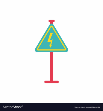 Danger high voltage road sign vector image Danger high voltage road sign vector image
