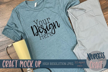 Dark blue t-shirt Doctor/Nurse Craft mock up | High Res JPEG