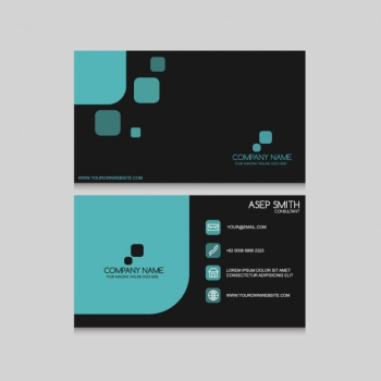 Dark business card in modern style