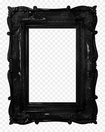 Dark Frame Png Clipart - Ornate Black Picture Frame