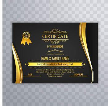 Dark luxury certificate template Dark luxury certificate template